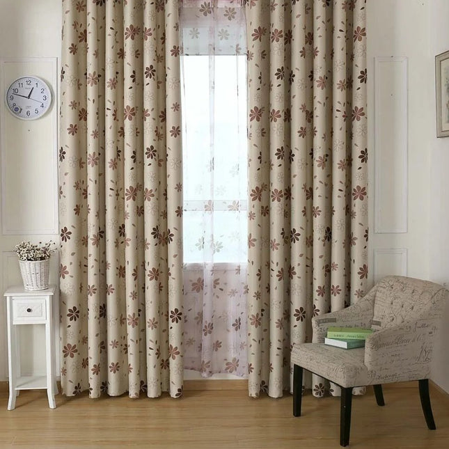 Cortina Opaca Infantil con Flores Modernas