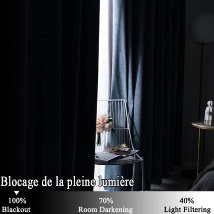 Cortina gris con ojales efecto lino