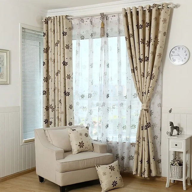 Cortina Opaca Infantil con Flores Modernas