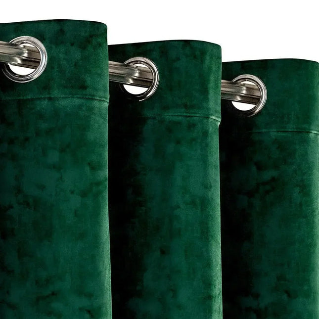 Cortina de Terciopelo Verde Esmeralda Opaca