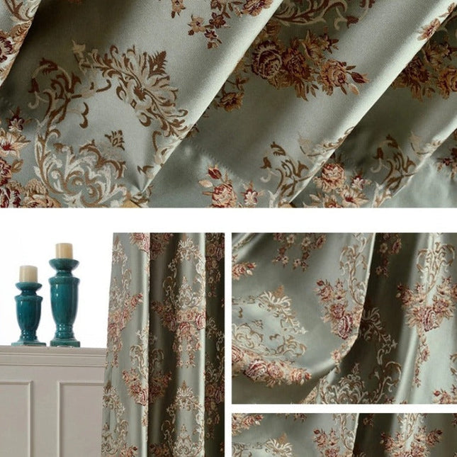 Cortina Opaca Jacquard Floral Clásica