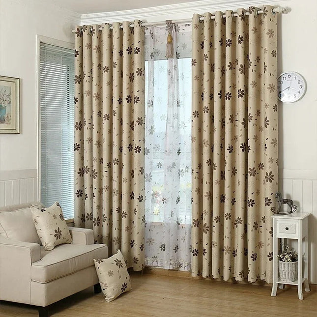 Cortina Opaca Infantil con Flores Modernas