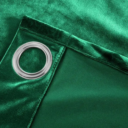 Cortina de Terciopelo Verde Esmeralda Opaca