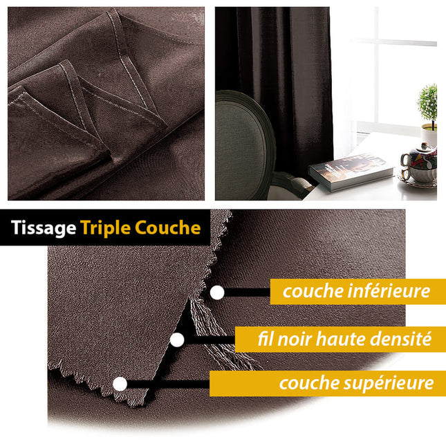 Cortina oscurecedora para habitación marrón