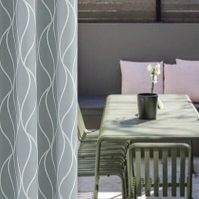 Cortina exterior con estampado de ondas