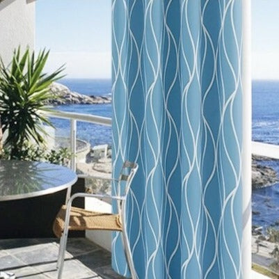 Cortina exterior con estampado de ondas