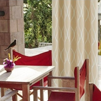 Cortina exterior con estampado de ondas