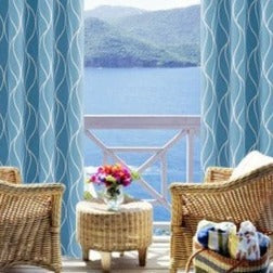 Cortina exterior con estampado de ondas