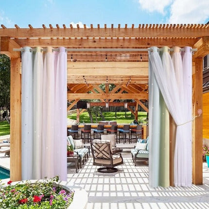 Visillo de exterior con pequeñas estrellas