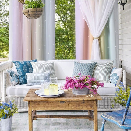 Visillo de exterior con pequeñas estrellas