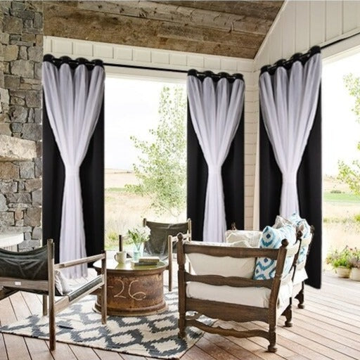 Cortina opaca para terraza y jardín