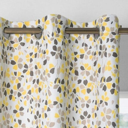 Cortina exterior con estampado floral azul