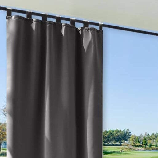 Cortina de exterior con presillas para pérgola