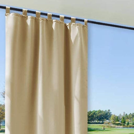 Cortina para pérgola con presillas beige