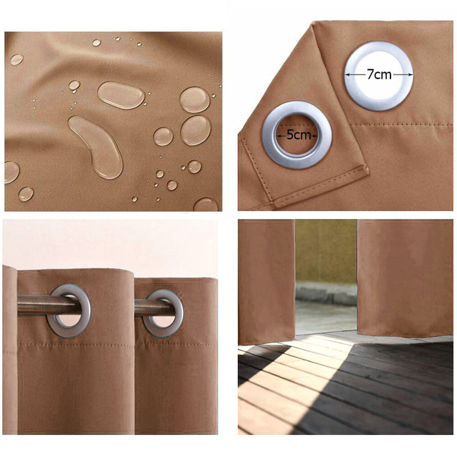 Cortina exterior impermeable color castaño