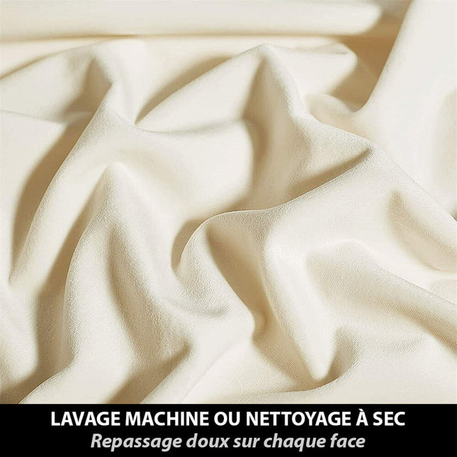 Cortina aislante de terciopelo marfil