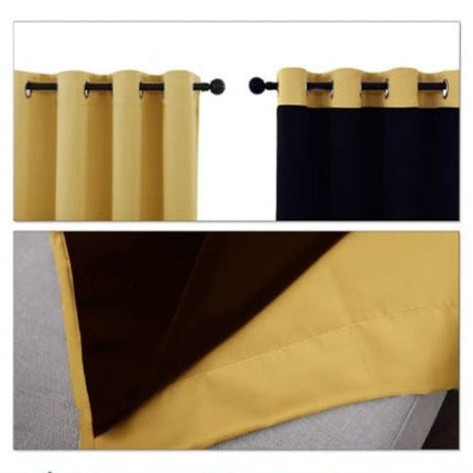 Cortina térmica opaca amarillo mostaza