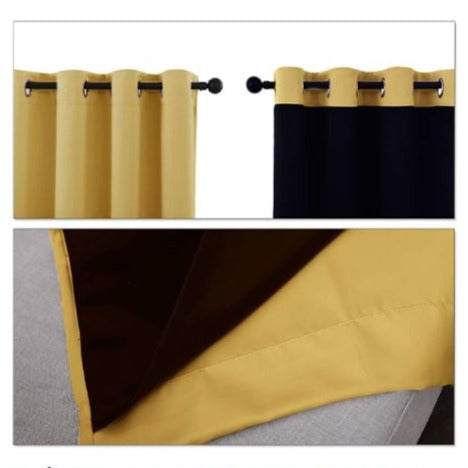 Cortina térmica opaca amarillo mostaza