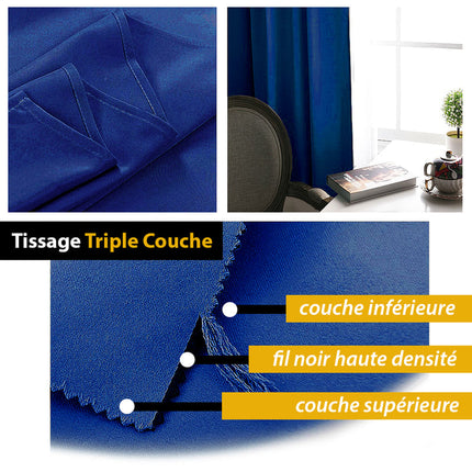 Cortina opaca lisa color azul marino