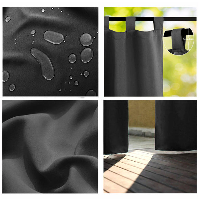 Cortina de exterior con presillas para pérgola