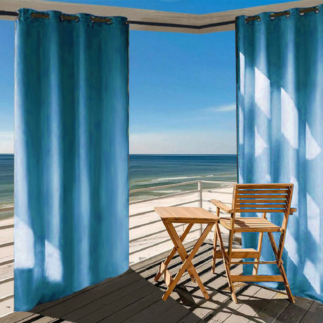 Cortina impermeable para pérgola con ojales