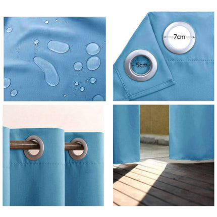 Cortina impermeable para pérgola con ojales