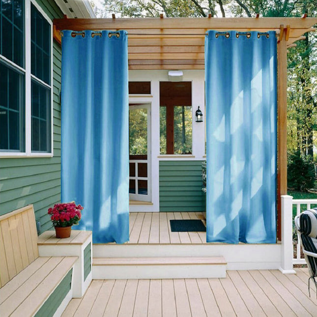 Cortina impermeable para pérgola con ojales