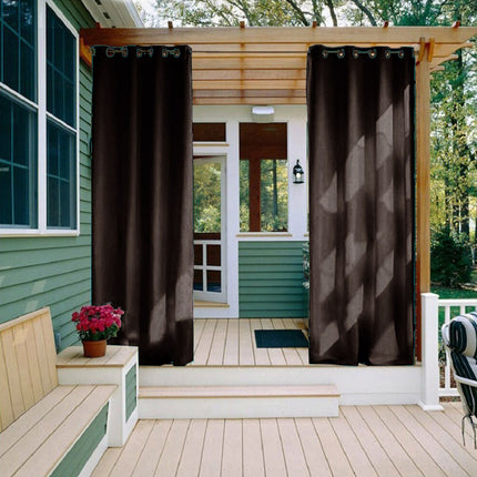 Cortina de exterior impermeable marrón