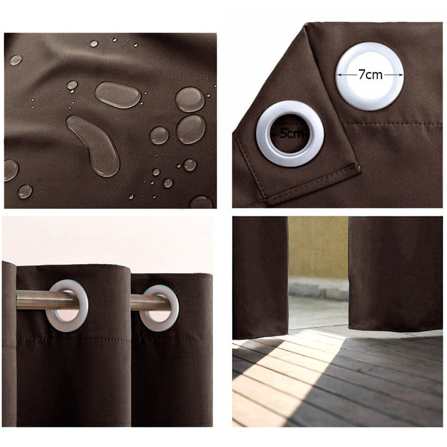 Cortina de exterior impermeable marrón