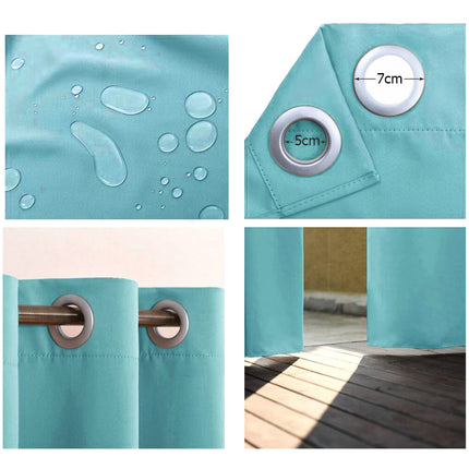 Cortina impermeable turquesa para terraza