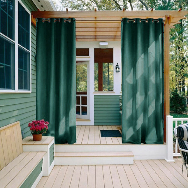 Cortina exterior verde pato impermeable
