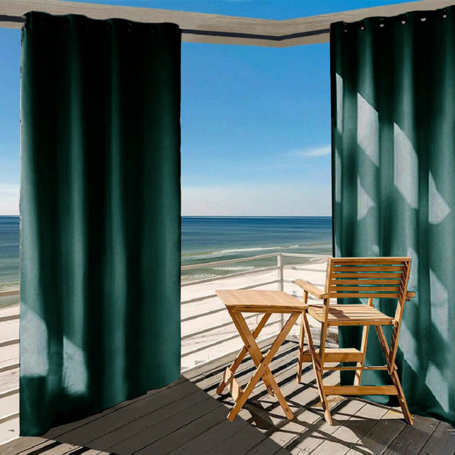 Cortina exterior verde pato impermeable