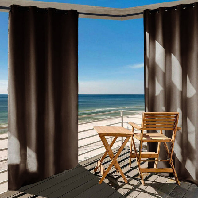 Cortina para pérgola exterior con ojales