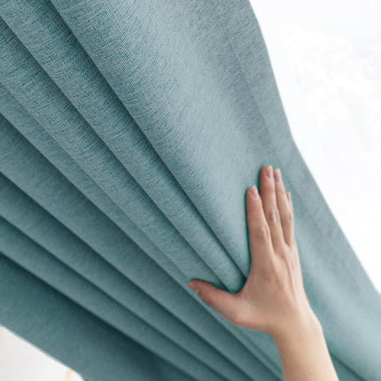 Cortina Opaca Azul con Textura Lino