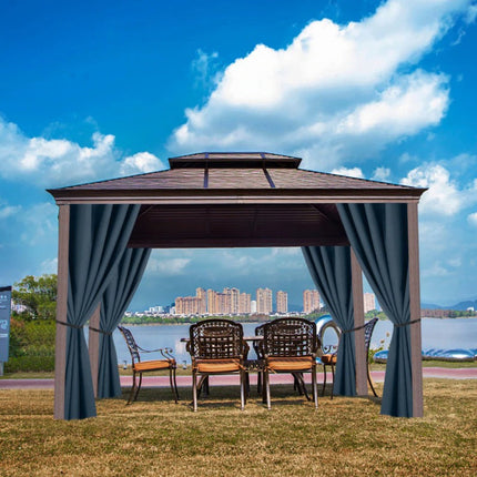 Cortina exterior para pérgola con ojales