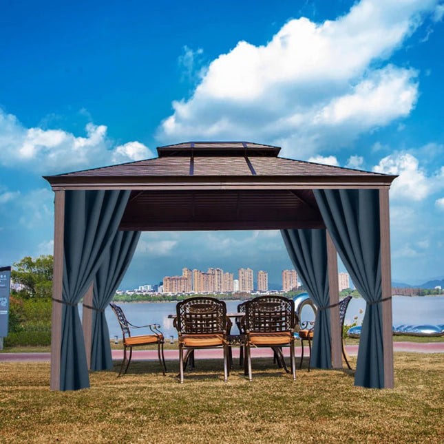 Cortina exterior para pérgola con ojales