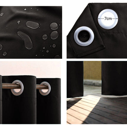 Cortina cortavientos negra para pérgola