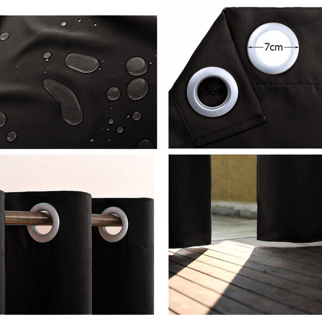 Cortina cortavientos negra para pérgola