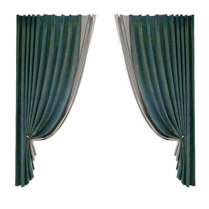 Cortina opaca texturizada color azul pato