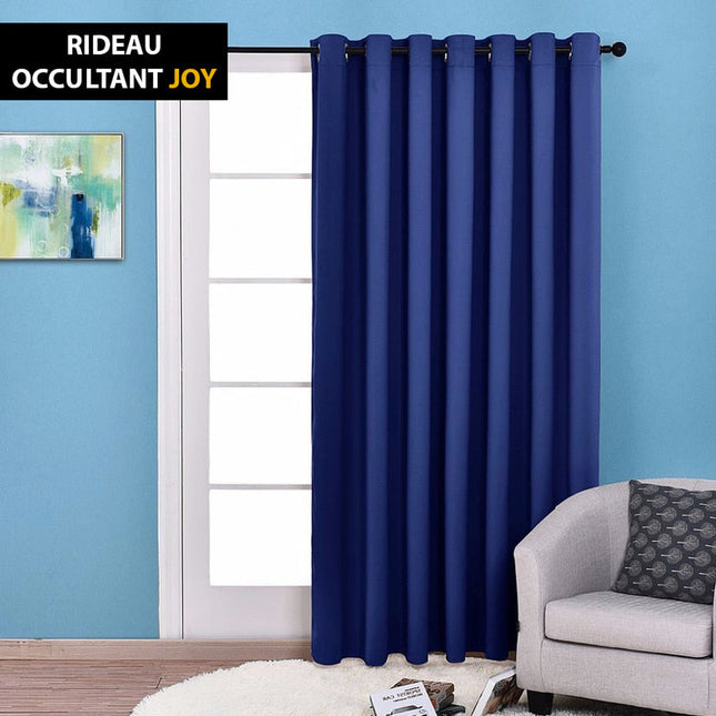 Cortina opaca lisa color azul marino