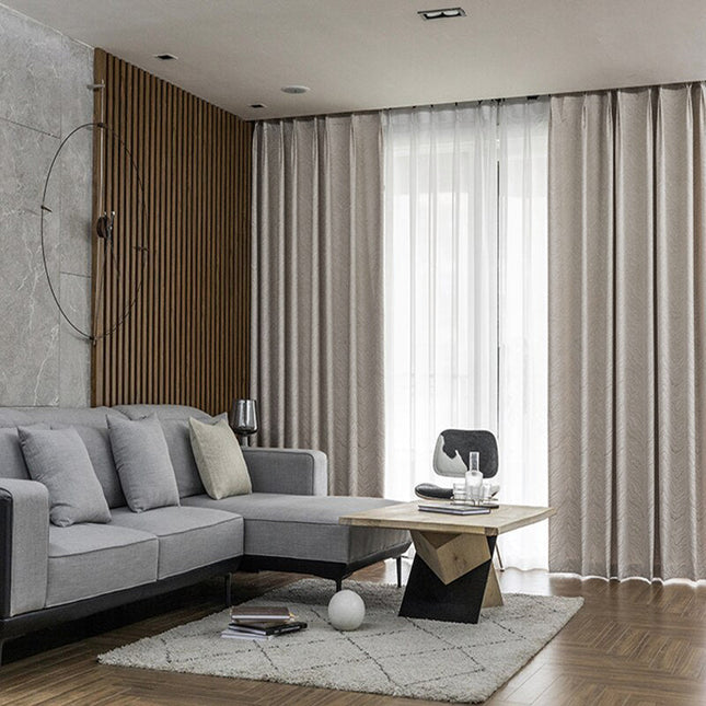 Cortina opaca gris para salón moderno