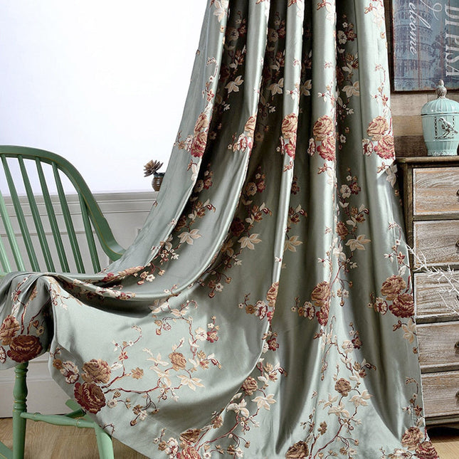 Cortina Opaca con Estampado Floral Vintage