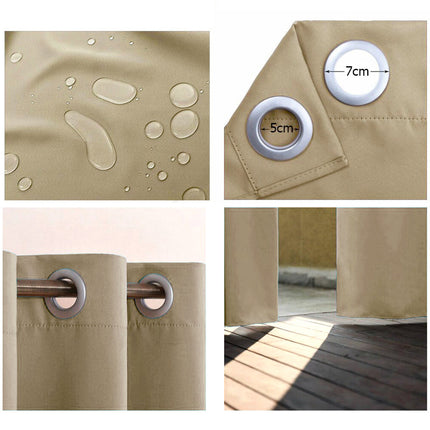 Cortina de pérgola impermeable color beige