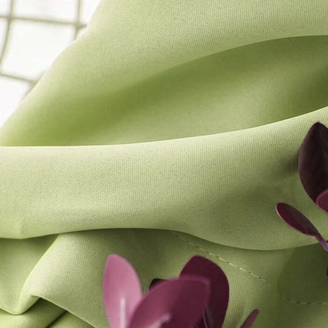 Cortina opaca para salón color verde