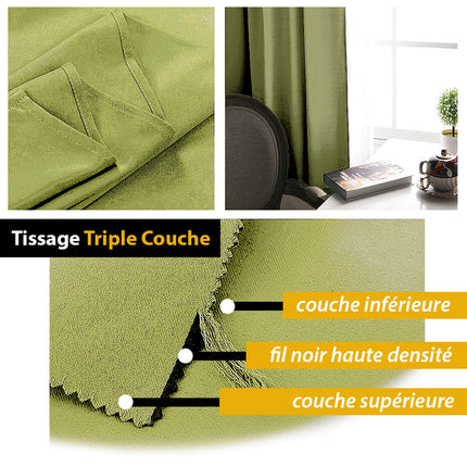 Cortina opaca para salón verde claro