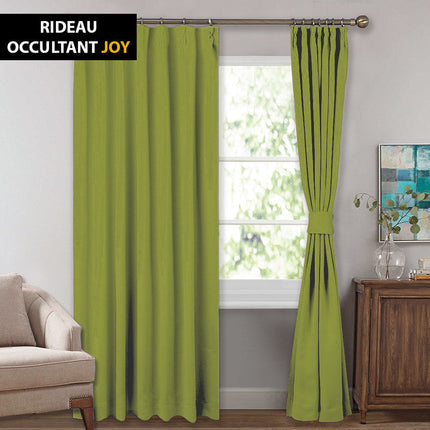 Cortina opaca para salón verde claro