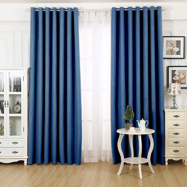 Cortina decorativa para salón color azul