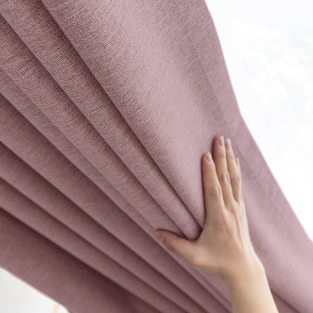 Cortina opaca para dormitorio color rosa