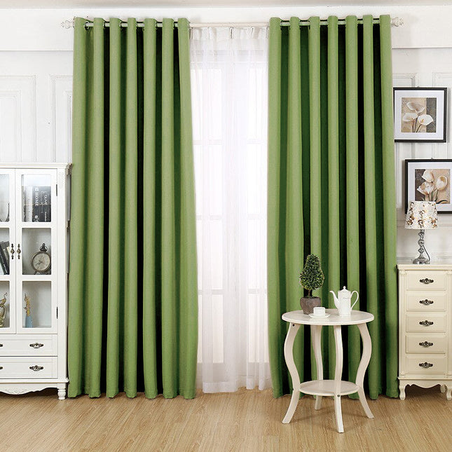 Cortina opaca térmica verde manzana habitación