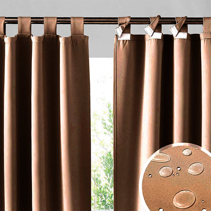 Cortina exterior impermeable con trabillas